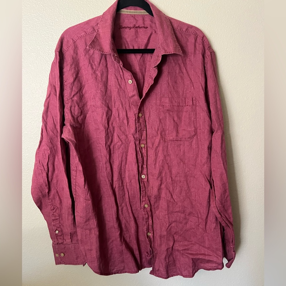 Tommy Bahama 100% Linen Long Sleeve Shirt. XL